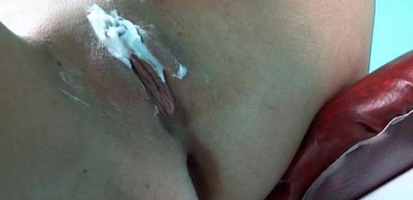  Lesbian fetish pussy shave dildo